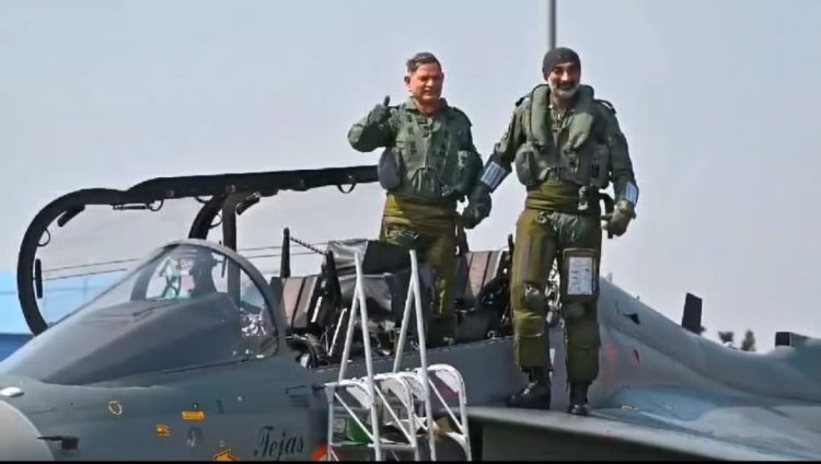 Aero India 2025: IAF & Army Chiefs Make History, Soar in Indigenous Tejas Fighter Jet!